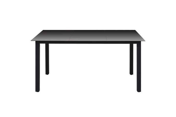 Puutarhapöytä musta 150x90x74 cm alumiini ja lasi - Musta - Ruokapöytä terassille