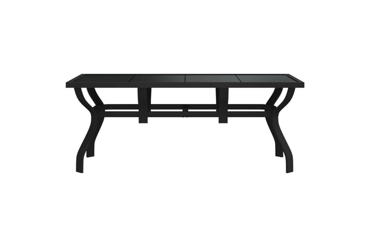 Puutarhapöytä musta 180x80x70 cm teräs ja lasi - Musta - Ruokapöytä terassille