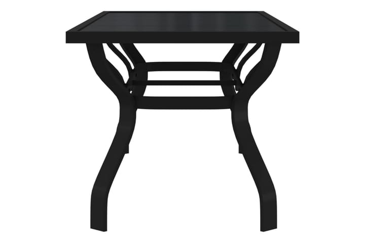 Puutarhapöytä musta 180x80x70 cm teräs ja lasi - Musta - Ruokapöyt�ä terassille
