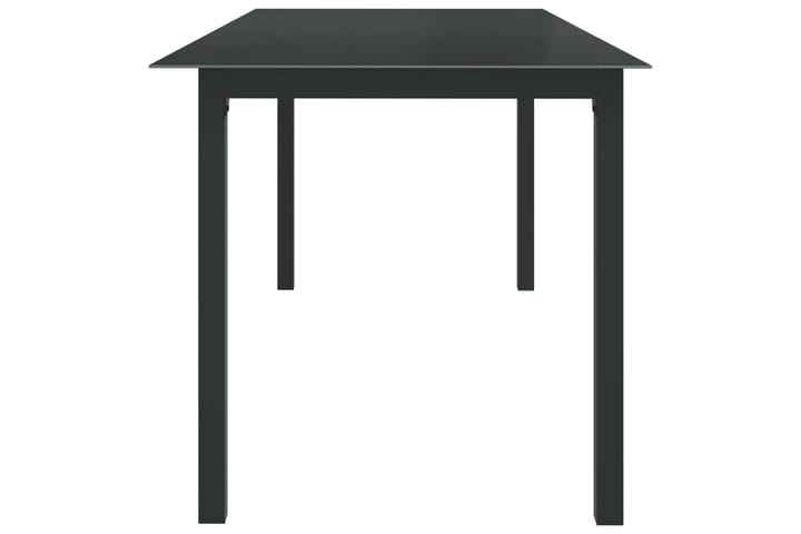 Puutarhapöytä musta 190x90x74 cm alumiini ja lasi - Musta - Ruokapöytä terassille