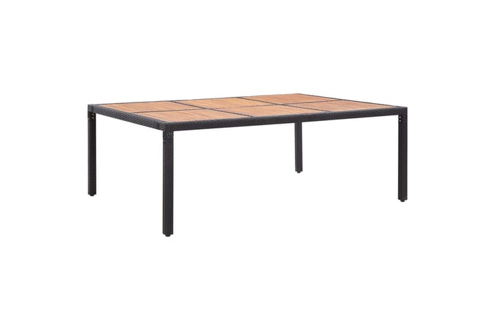 Puutarhapöytä musta 200x150x74 cm polyrottinki ja akaasiapuu - Musta - Ruokapöytä terassille