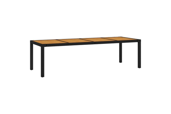 Puutarhapöytä musta 250x100x75cm polyrottinki - Musta - Ruokapöytä terassille