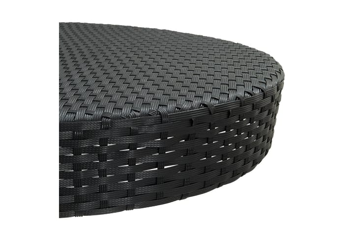 Puutarhapöytä musta 75,5x106 cm polyrottinki - Ruokapöytä terassille