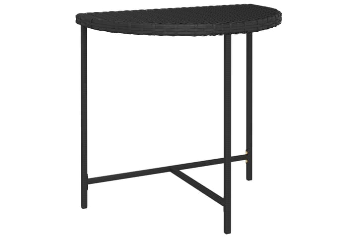 Puutarhapöytä musta 80x50x75 cm polyrottinki - Musta - Ruokapöytä terassille