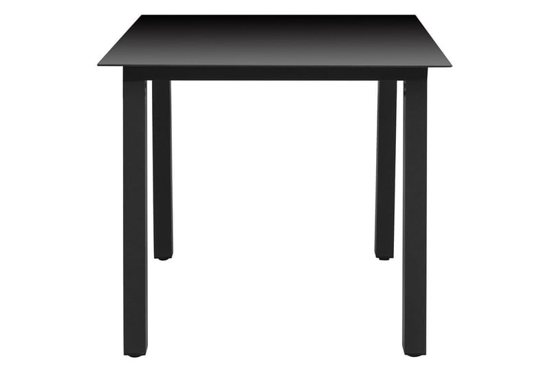 Puutarhapöytä musta 80x80x74 cm alumiini ja lasi - Musta - Puutarhakalusteet - Terassipöydät - Ruokapöytä terassille
