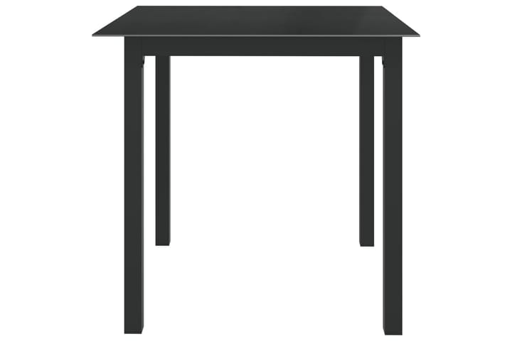 Puutarhapöytä musta 80x80x74 cm alumiini ja lasi - Musta - Ruokapöytä terassille
