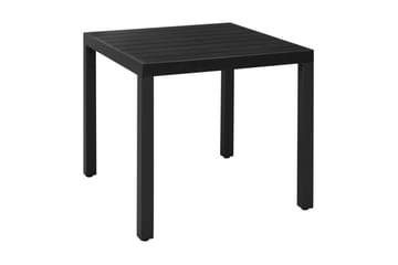 Puutarhapöytä musta 80x80x74 cm alumiini ja WPC - Musta - Puutarhakalusteet - Terassipöydät - Ruokapöytä terassille