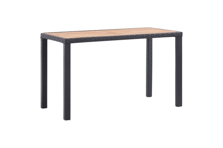 Puutarhapöytä musta ja ruskea 123x60x74 cm täysi akaasia - Ruokapöytä terassille