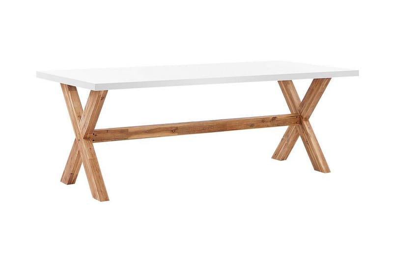 Puutarhapöytä Olbia 200 x 100 cm Valkoinen - Valkoinen - Puutarhakalusteet - Terassipöydät - Ruokapöytä terassille