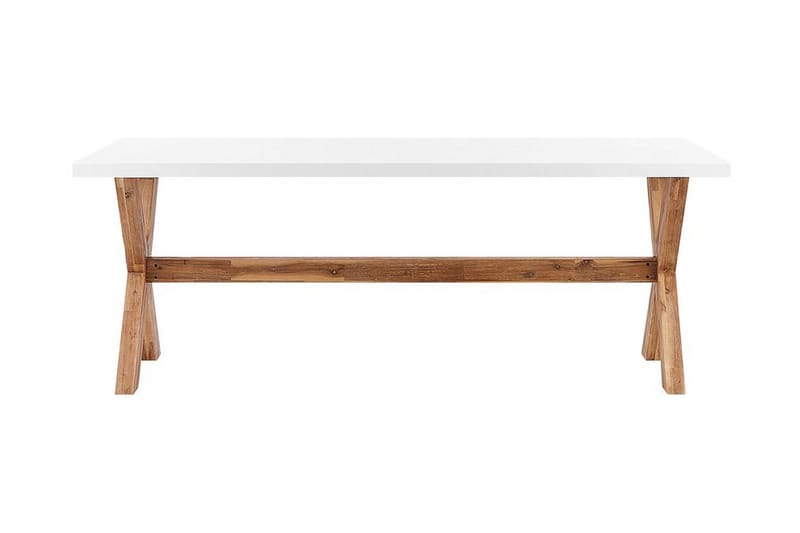 Puutarhapöytä Olbia 200 x 100 cm Valkoinen - Valkoinen - Puutarhakalusteet - Terassipöydät - Ruokapöytä terassille