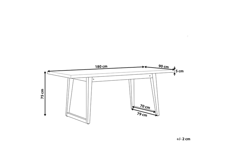 Puutarhapöytä Oria 180 x 90 cm Harmaa - Harmaa - Puutarhakalusteet - Terassipöydät - Ruokapöytä terassille