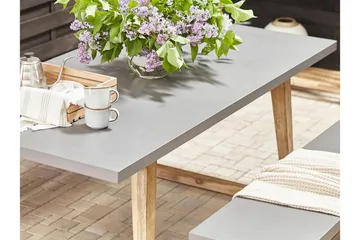 Puutarhapöytä Oria 180 x 90 cm Harmaa - Harmaa - Puutarhakalusteet - Terassipöydät - Ruokapöytä terassille
