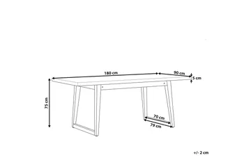 Puutarhapöytä Oria 180 x 90 cm Harmaa - Harmaa - Puutarhakalusteet - Terassipöydät - Ruokapöytä terassille