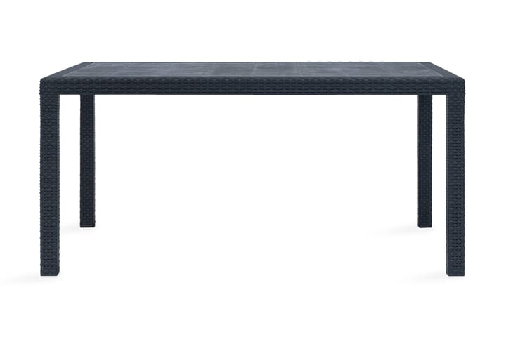 Puutarhapöytä rottinkityylinen muovi 105x90x72cm antrasiitti - Antrasiitti - Ruokapöytä terassille