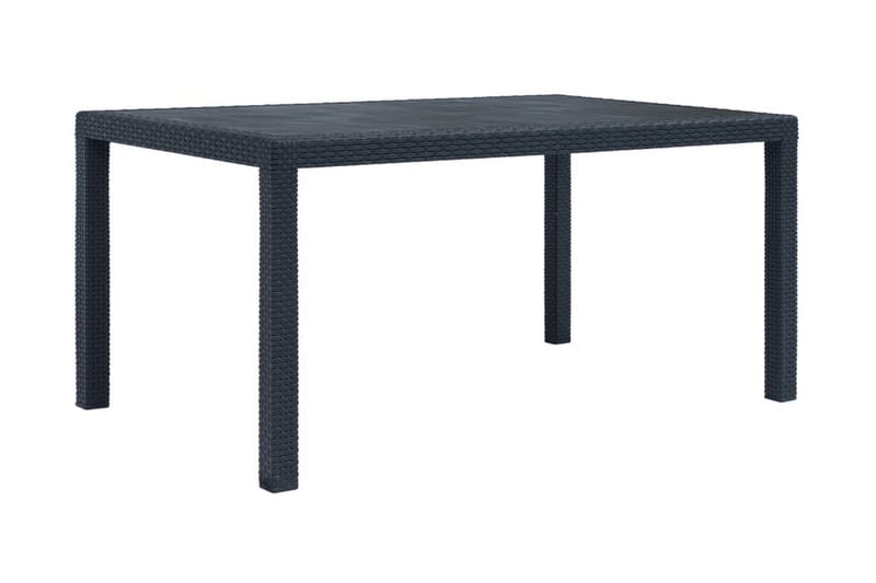 Puutarhapöytä rottinkityylinen muovi 105x90x72cm antrasiitti - Antrasiitti - Puutarhakalusteet - Terassipöydät - Ruokapöytä terassille