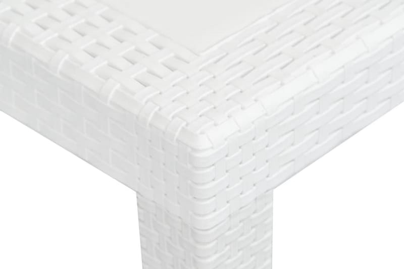 Puutarhapöytä rottinkityylinen muovi 150x90x72 cm valkoinen - Valkoinen - Puutarhakalusteet - Terassipöydät - Ruokapöytä terassille