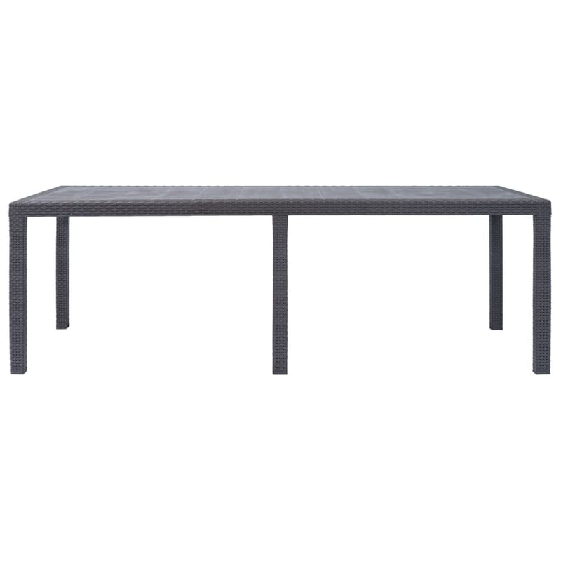 Puutarhapöytä rottinkityylinen muovi 220x90x72 cm ruskea - Ruskea - Puutarhakalusteet - Terassipöydät - Ruokapöytä terassille
