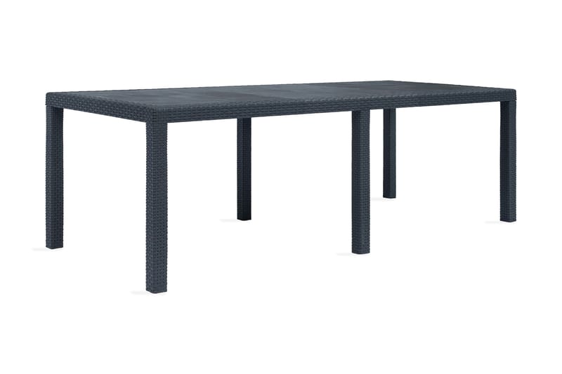 Puutarhapöytä rottinkityylinen muovi 220x90x72cm antrasiitti - Antrasiitti - Puutarhakalusteet - Terassipöydät - Ruokapöytä terassille