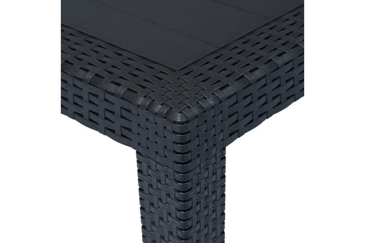 Puutarhapöytä rottinkityylinen muovi 79x79x72 cm antrasiitti - Antrasiitti - Ruokapöytä terassille