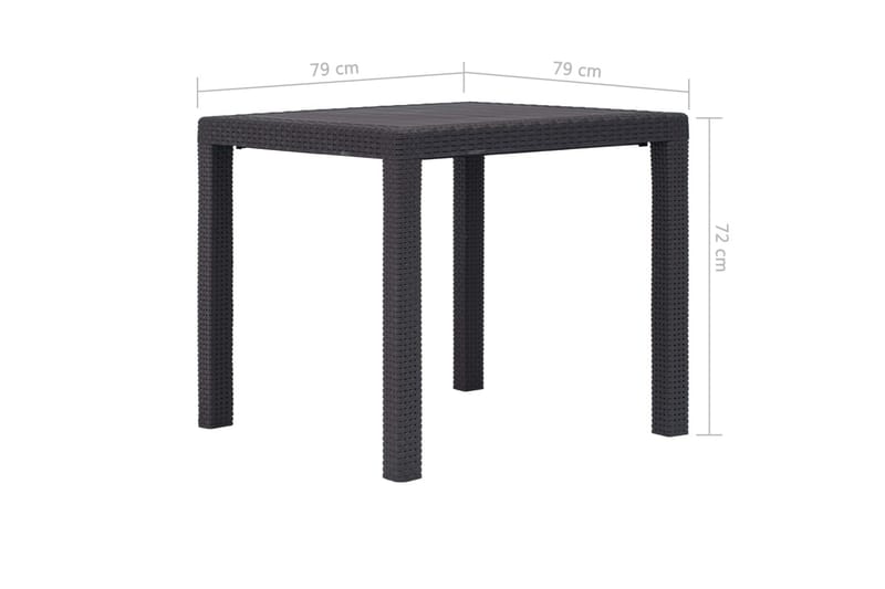 Puutarhapöytä rottinkityylinen muovi 79x79x72 cm ruskea - Ruskea - Puutarhakalusteet - Terassipöydät - Ruokapöytä terassille