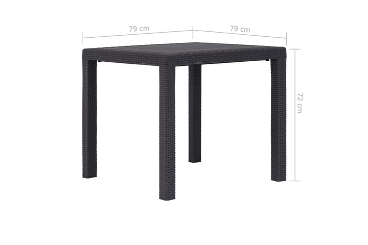 Puutarhapöytä rottinkityylinen muovi 79x79x72 cm ruskea - Ruskea - Ruokapöytä terassille
