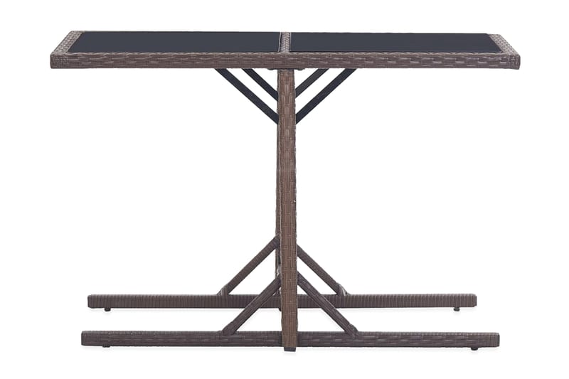 Puutarhapöytä ruskea 110x53x72 cm lasi ja polyrottinki - Ruskea - Puutarhakalusteet - Terassipöydät - Ruokapöytä terassille