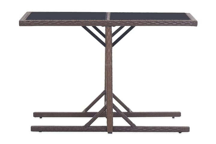 Puutarhapöytä ruskea 110x53x72 cm lasi ja polyrottinki - Ruskea - Ruokapöytä terassille