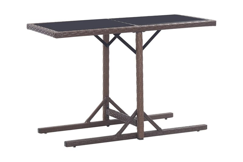 Puutarhapöytä ruskea 110x53x72 cm lasi ja polyrottinki - Ruskea - Puutarhakalusteet - Terassipöydät - Ruokapöytä terassille