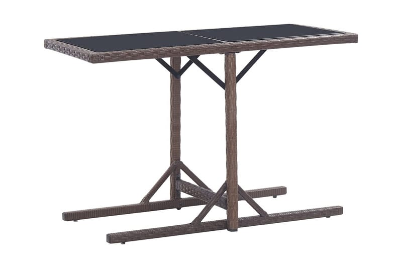 Puutarhapöytä ruskea 110x53x72 cm lasi ja polyrottinki - Ruskea - Puutarhakalusteet - Terassipöydät - Ruokapöytä terassille