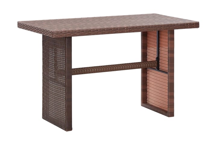 Puutarhapöytä ruskea 110x60x67 cm polyrottinki - Ruskea - Ruokapöytä terassille