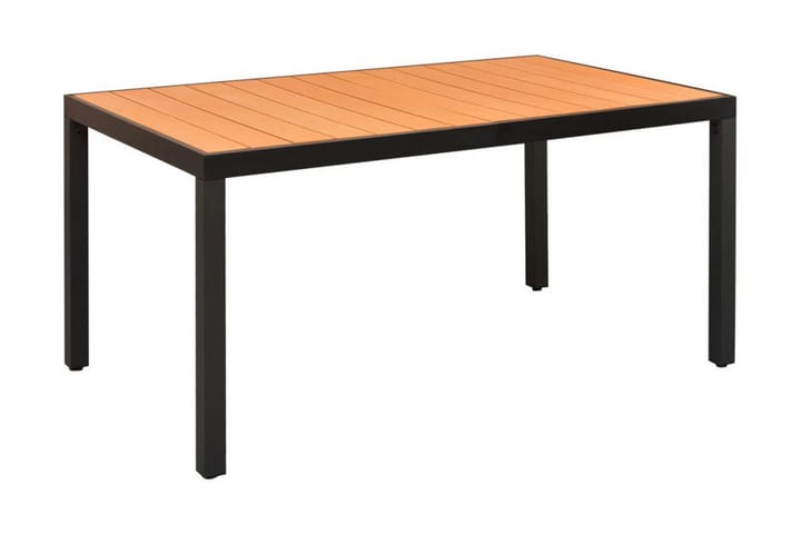 Puutarhapöytä ruskea 150x90x74 cm alumiini ja WPC - Ruskea - Ruokapöytä terassille