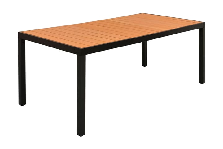 Puutarhapöytä ruskea 185x90x74 cm alumiini ja WPC - Ruskea - Ruokapöytä terassille