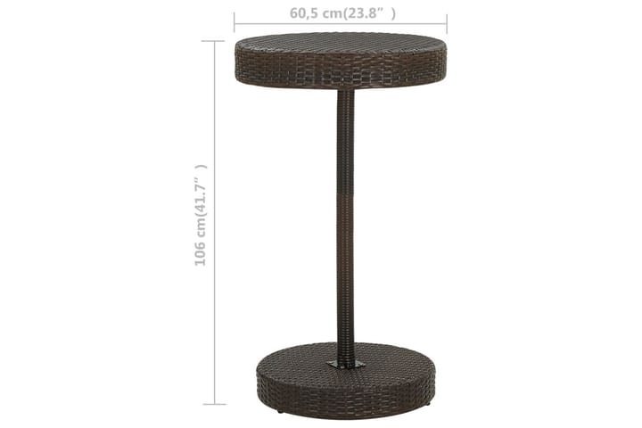 Puutarhapöytä ruskea 60,5x106 cm polyrottinki - Ruokapöytä terassille