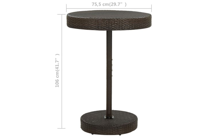 Puutarhapöytä ruskea 75,5x106 cm polyrottinki - Ruokapöytä terassille