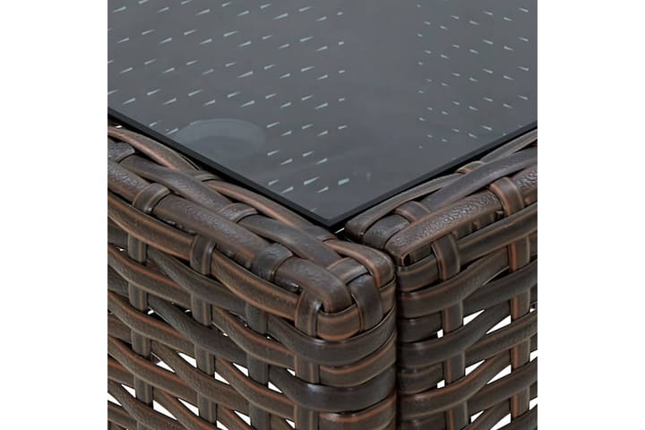 Puutarhapöytä ruskea 75x40x37 cm polyrottinki - Ruskea - Ruokapöytä terassille