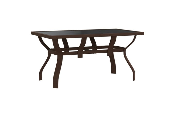 Puutarhapöytä ruskea ja musta 140x70x70 cm teräs ja lasi - Ruskea - Ruokapöytä terassille