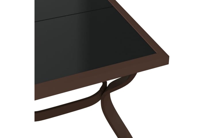 Puutarhapöytä ruskea ja musta 180x80x70 cm teräs ja lasi - Ruskea - Ruokapöytä terassille