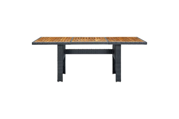 Puutarhapöytä tummanharmaa polyrottinki ja täysi akaasiapuu - Harmaa - Ruokapöytä terassille