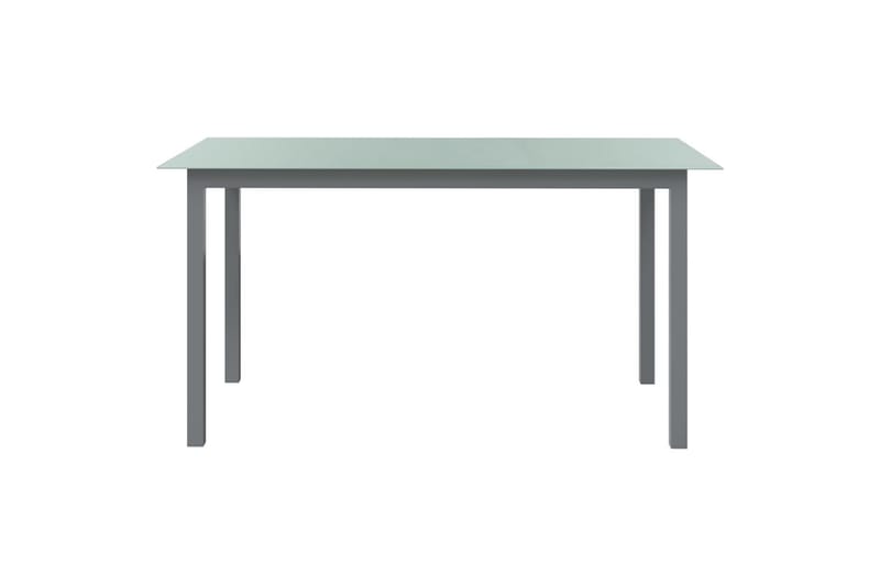 Puutarhapöytä vaaleanharmaa 150x90x74 cm alumiini ja lasi - Harmaa - Puutarhakalusteet - Terassipöydät - Ruokapöytä terassille