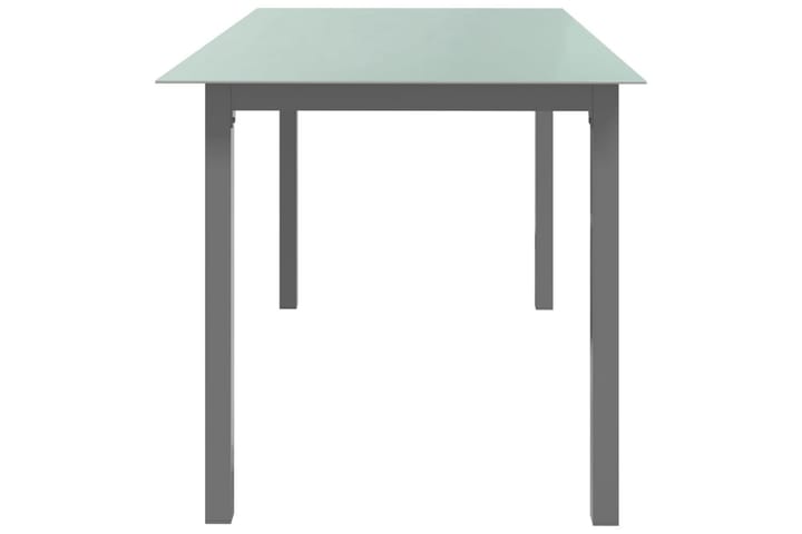 Puutarhapöytä vaaleanharmaa 150x90x74 cm alumiini ja lasi - Harmaa - Ruokapöytä terassille