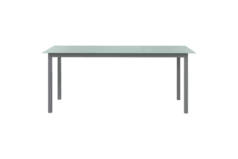 Puutarhapöytä vaaleanharmaa 190x90x74 cm alumiini ja lasi - Harmaa - Puutarhakalusteet - Terassipöydät - Ruokapöytä terassille