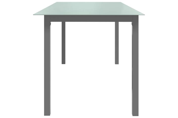 Puutarhapöytä vaaleanharmaa 190x90x74 cm alumiini ja lasi - Harmaa - Ruokapöytä terassille