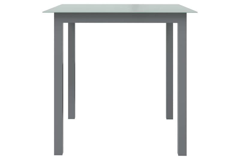 Puutarhapöytä vaaleanharmaa 80x80x74 cm alumiini ja lasi - Harmaa - Puutarhakalusteet - Terassipöydät - Ruokapöytä terassille