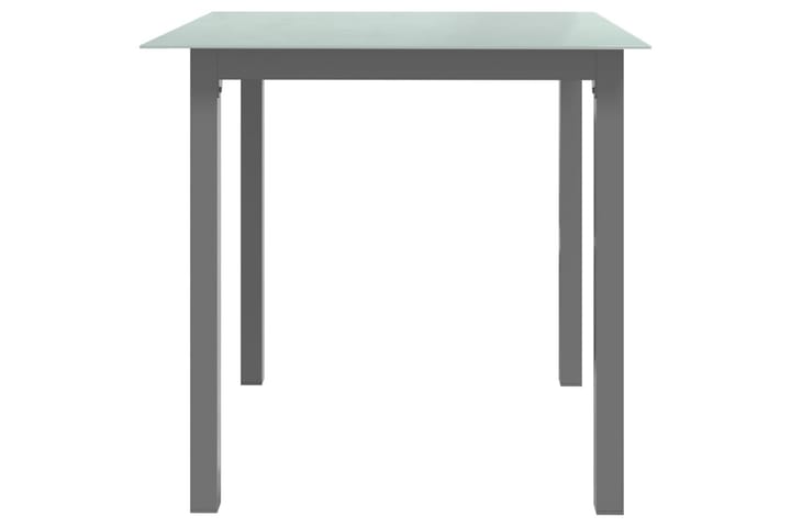 Puutarhapöytä vaaleanharmaa 80x80x74 cm alumiini ja lasi - Harmaa - Ruokapöytä terassille