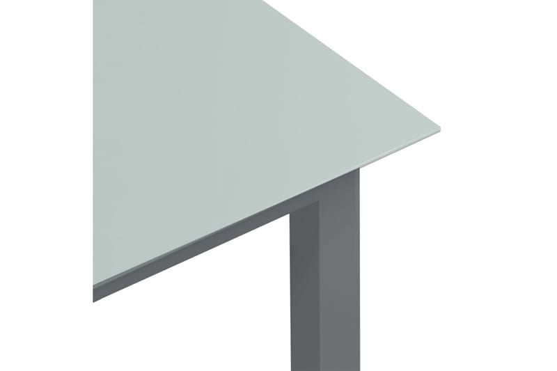 Puutarhapöytä vaaleanharmaa 80x80x74 cm alumiini ja lasi - Harmaa - Puutarhakalusteet - Terassipöydät - Ruokapöytä terassille