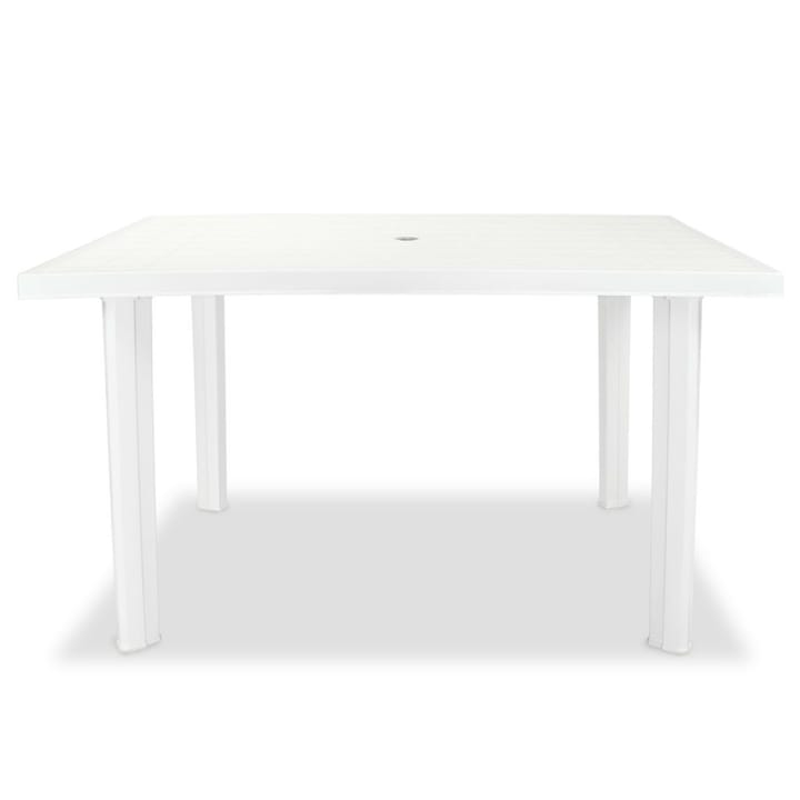 Puutarhapöytä valkoinen 126x76x72 cm muovi - Valkoinen - Ruokapöytä terassille