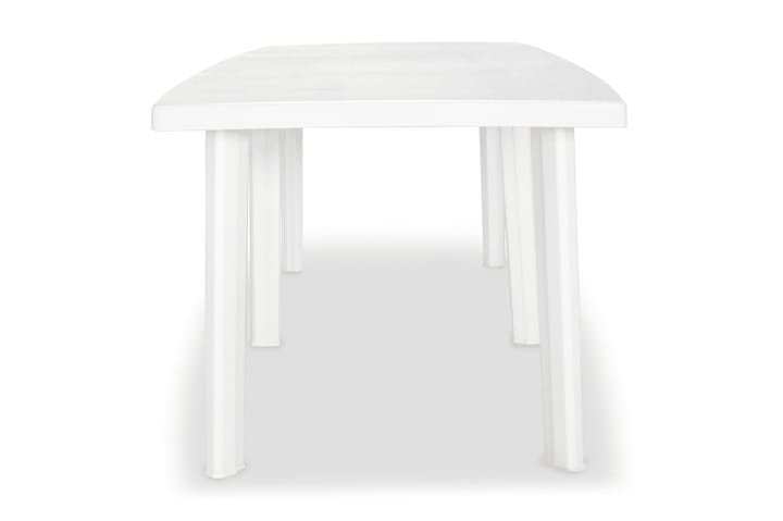 Puutarhapöytä valkoinen 210x96x72 cm muovi - Valkoinen - Ruokapöytä terassille