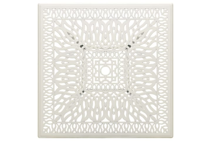 Puutarhapöytä valkoinen 90x90x73 cm valualumiini - Ruokapöytä terassille