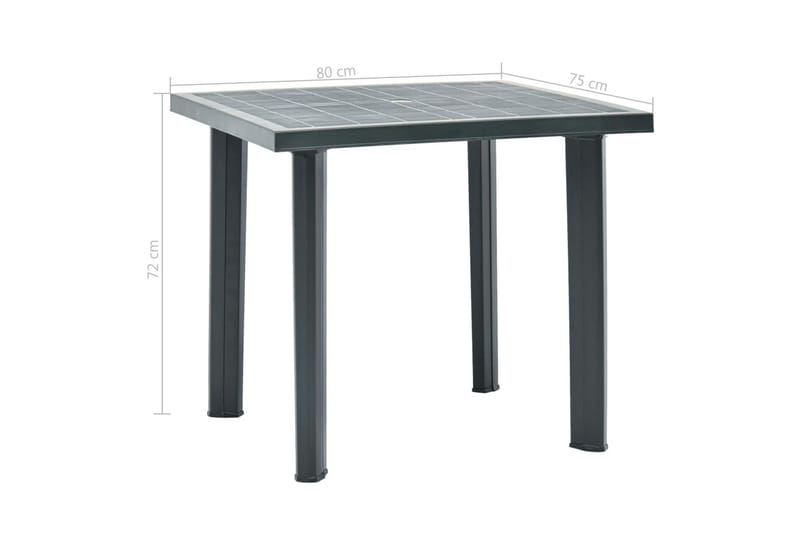 Puutarhapöytä vihreä 80x75x72 cm muovi - Vihreä - Puutarhakalusteet - Terassipöydät - Ruokapöytä terassille