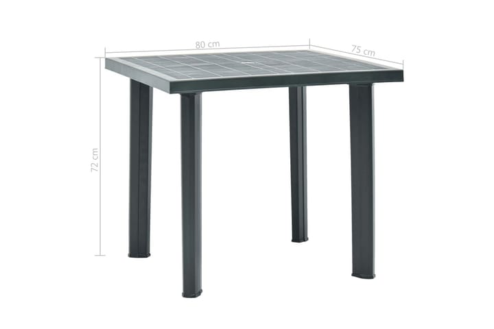 Puutarhapöytä vihreä 80x75x72 cm muovi - Vihreä - Ruokapöytä terassille
